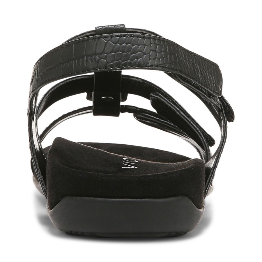 Sandália âmbar Ajustável Vionic Preto Crocodilo