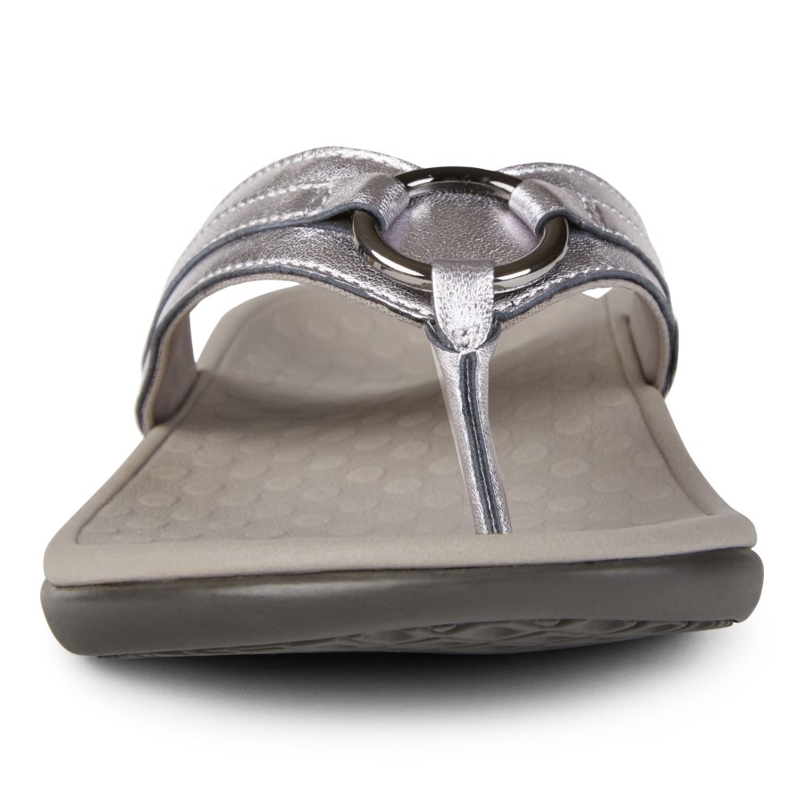 Tide Aloe Toe Sandália Vionic Pewter Couro