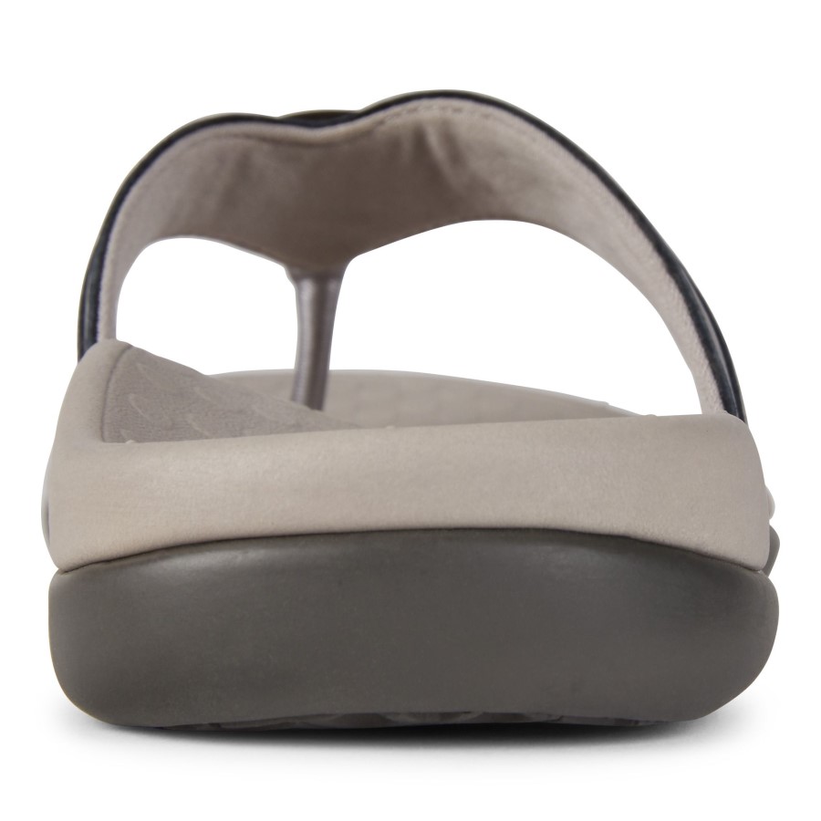 Tide Aloe Toe Sandália Vionic Pewter Couro