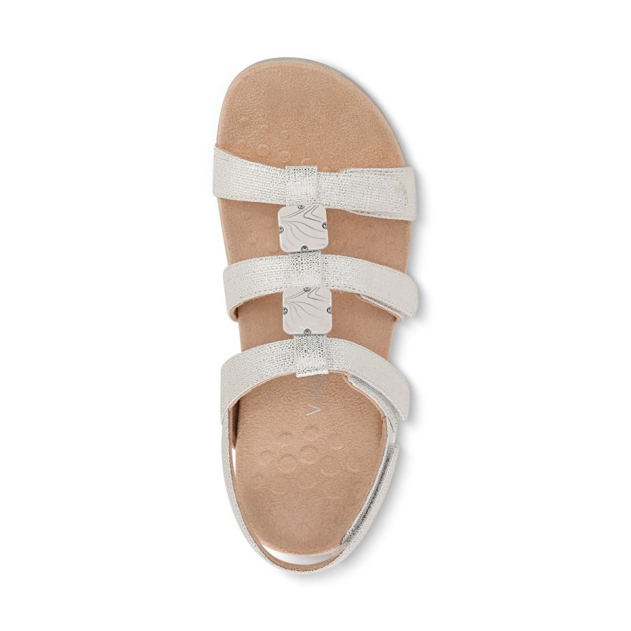 Sandália Ajustável âmbar Prata Vionic
