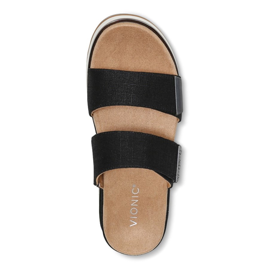 Vionic Brandie Sandália Flatform ônix Linho