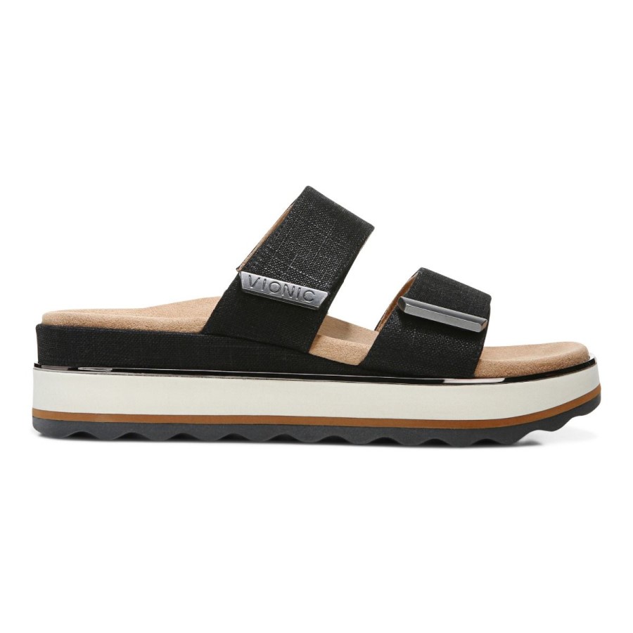 Vionic Brandie Sandália Flatform ônix Linho
