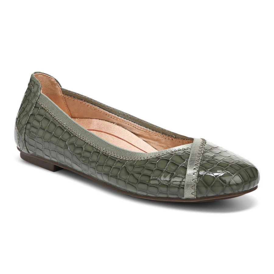 Sapatilha De Balé Verde Militar Croc Vionic Caroll