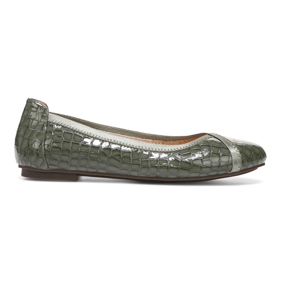 Sapatilha De Balé Verde Militar Croc Vionic Caroll