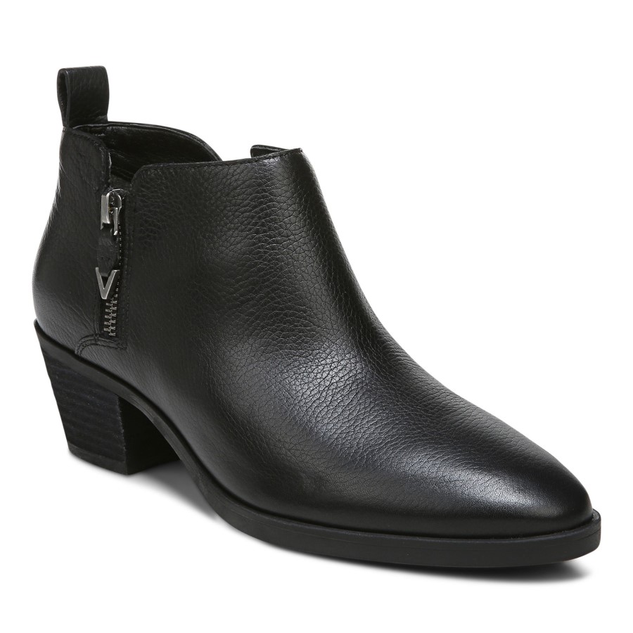 Bota Cecily Tornozelo Vionic Couro Preto