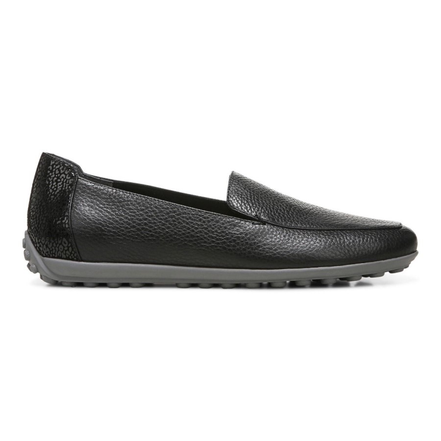 Mocassim Vionic Couro Preto Elora