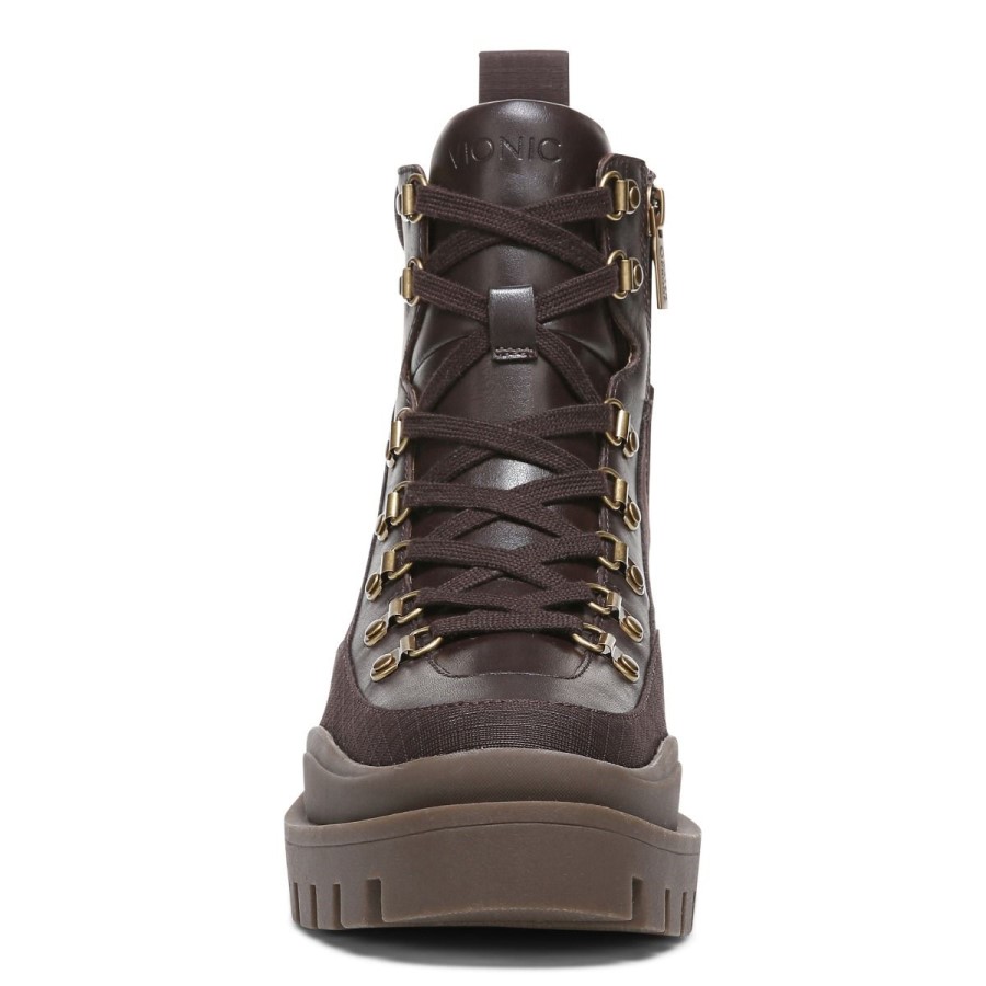 Jaxen Boot Vionic Chocolate Couro Têxtil