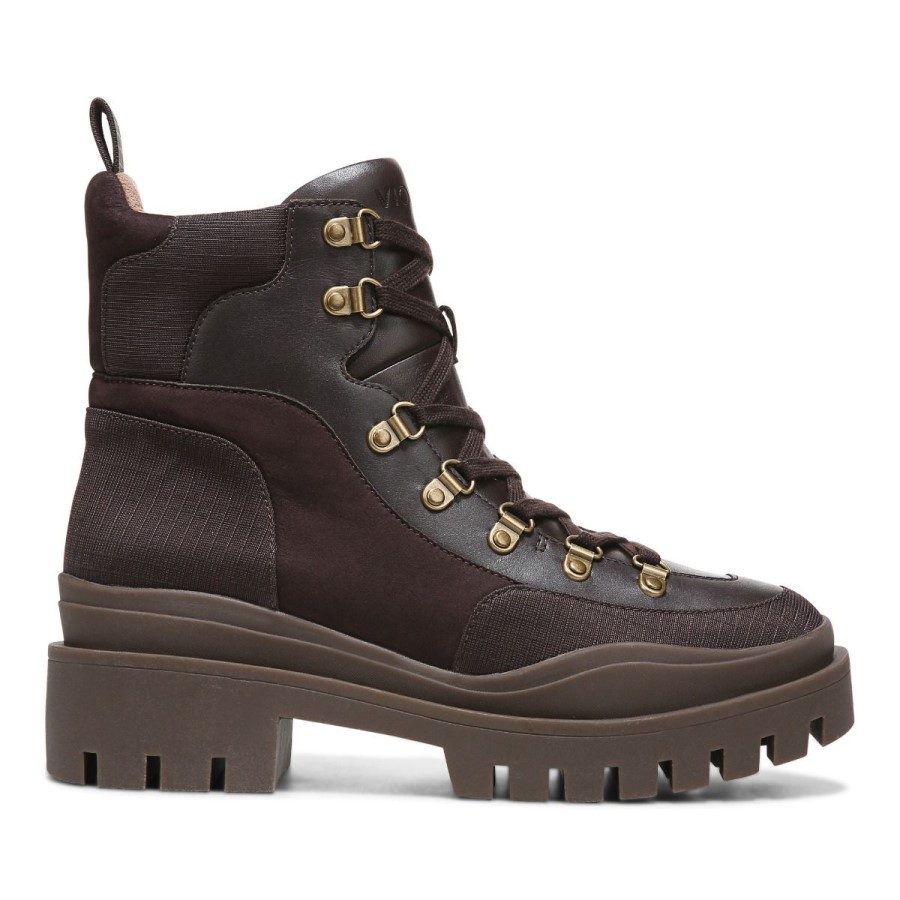 Jaxen Boot Vionic Chocolate Couro Têxtil
