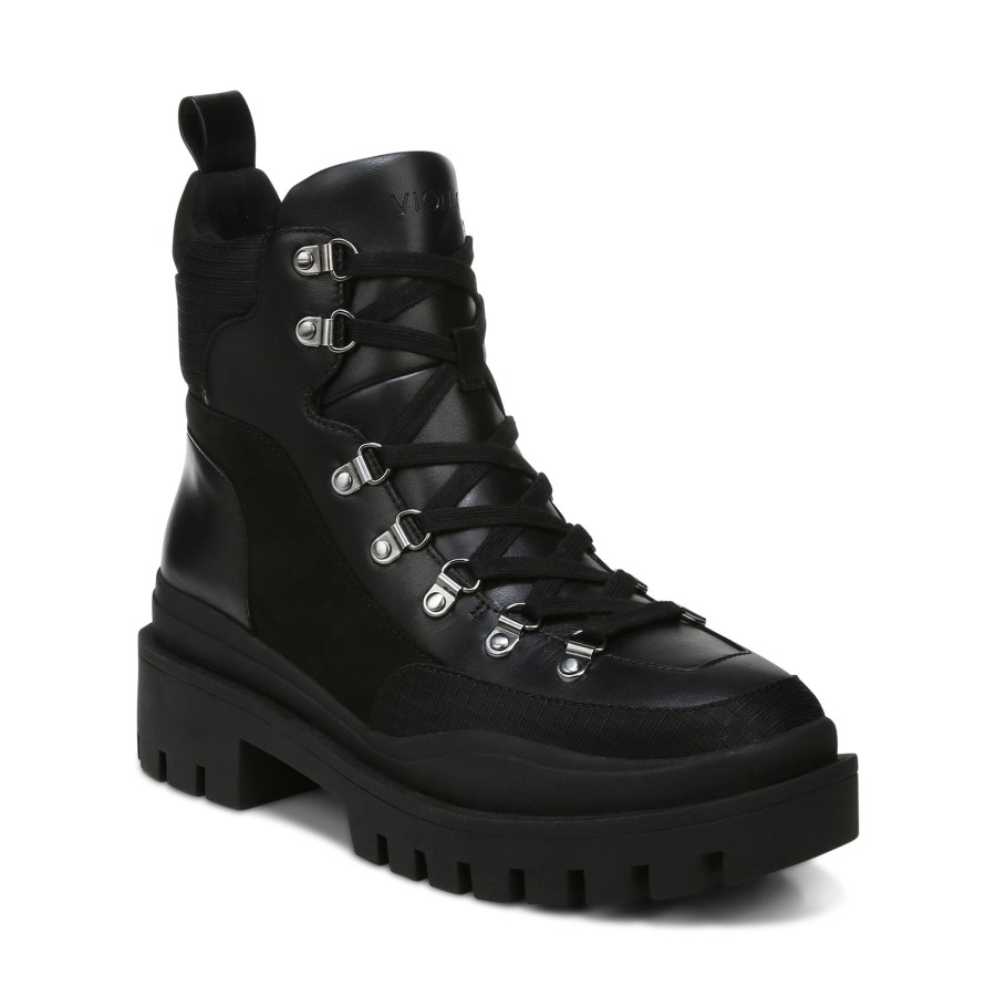 Bota Vionic Jaxen Couro Preto Têxtil