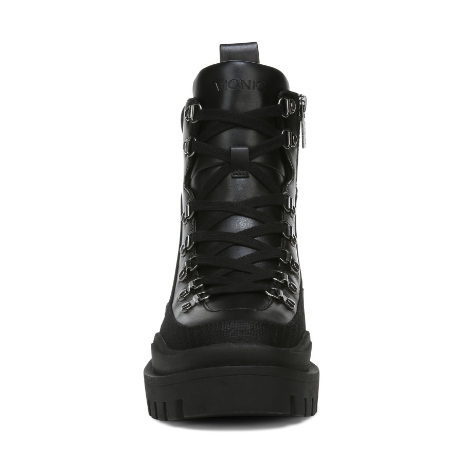 Bota Vionic Jaxen Couro Preto Têxtil