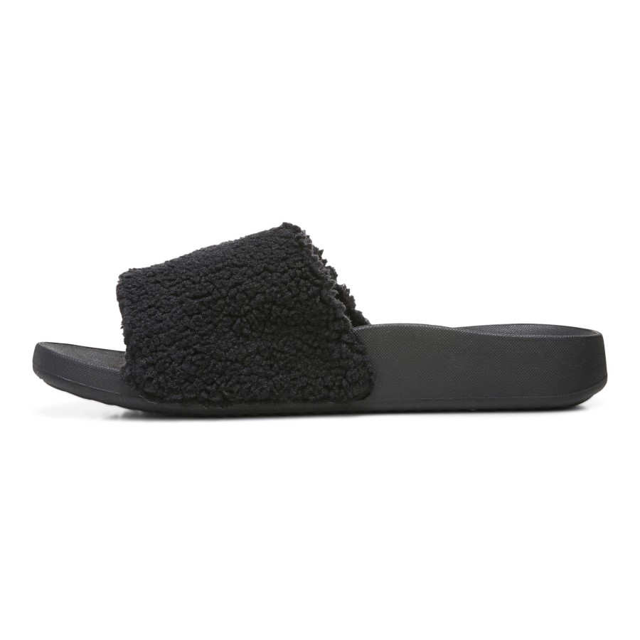 Sandália Keira Slide Vionic Black Shearling