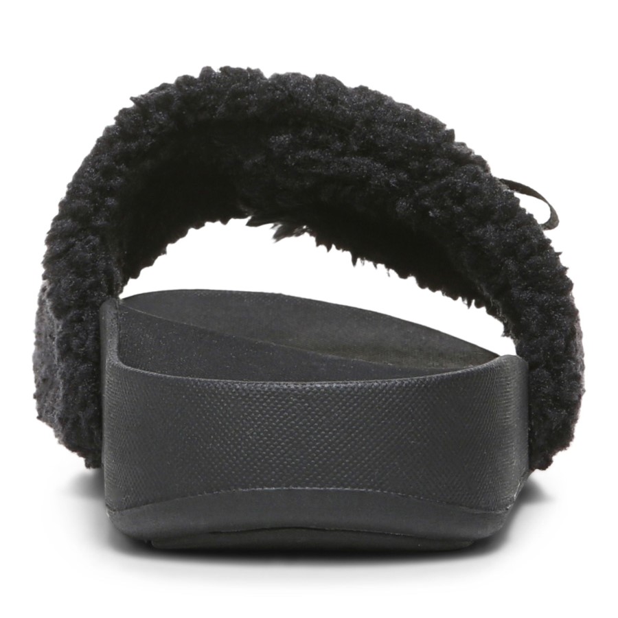 Sandália Keira Slide Vionic Black Shearling
