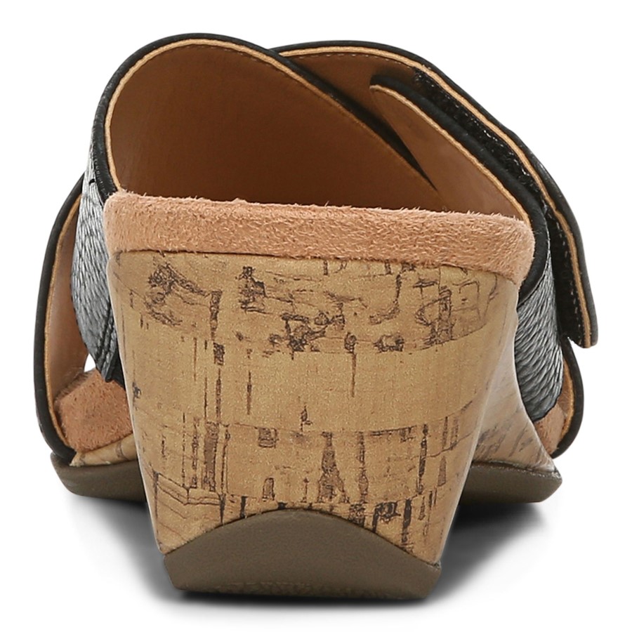 Sandália Cunha Preta Leticia Vionic