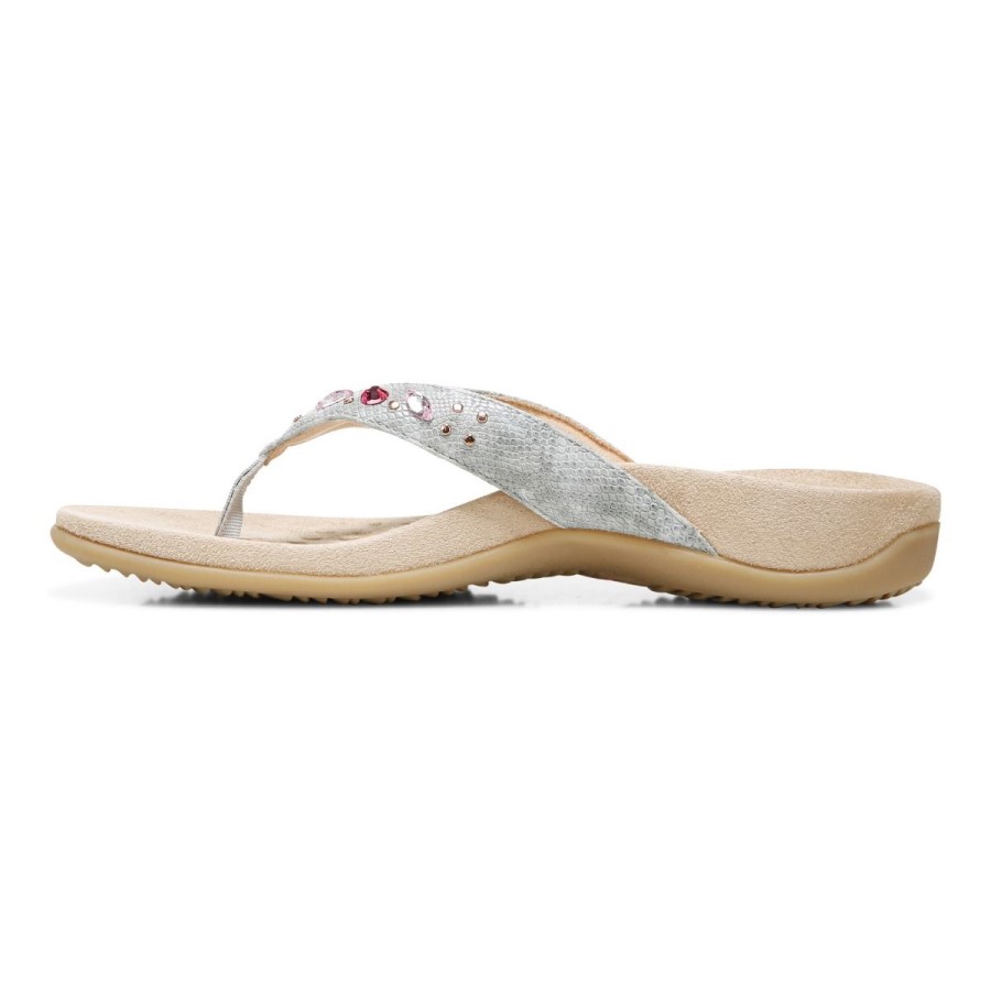 Lucia Toe Sandal Post Cinza Claro Vionic