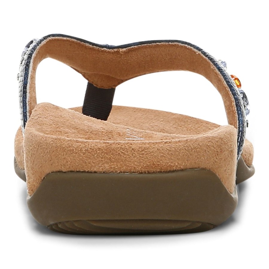 Sandália Poste Toe Lucia Azul Marinho Vionic