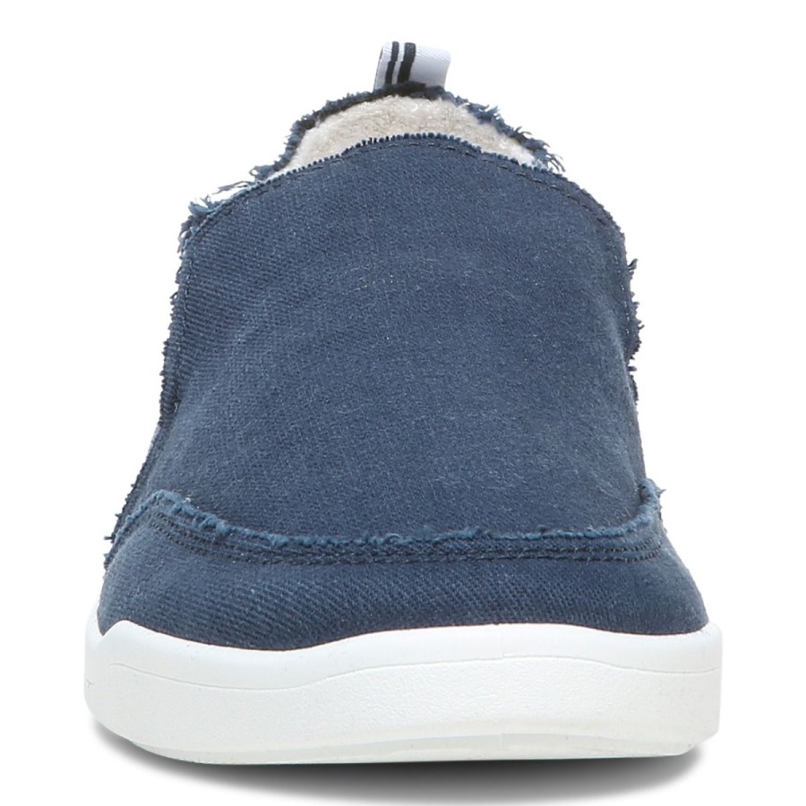Tênis Slip On Malibu De Lona Azul Marinho: Canvas Vionic
