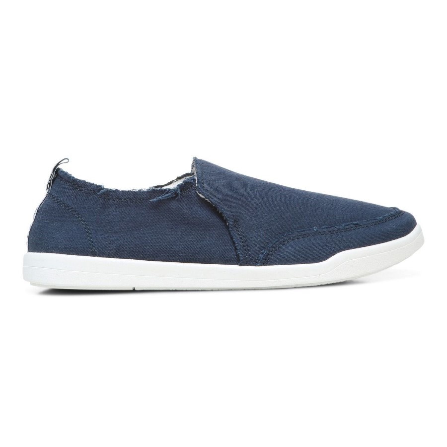 Tênis Slip On Malibu De Lona Azul Marinho: Canvas Vionic