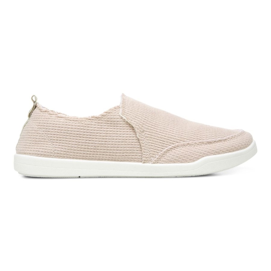 Vionic Cream Knit Beach Malibu Sneaker: Waffle Knit