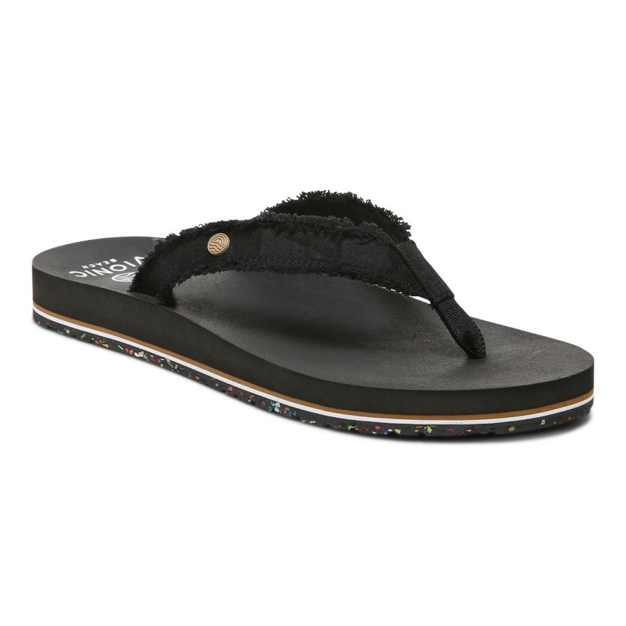 Sandália Black Beach Unwind Toe Post Vionic