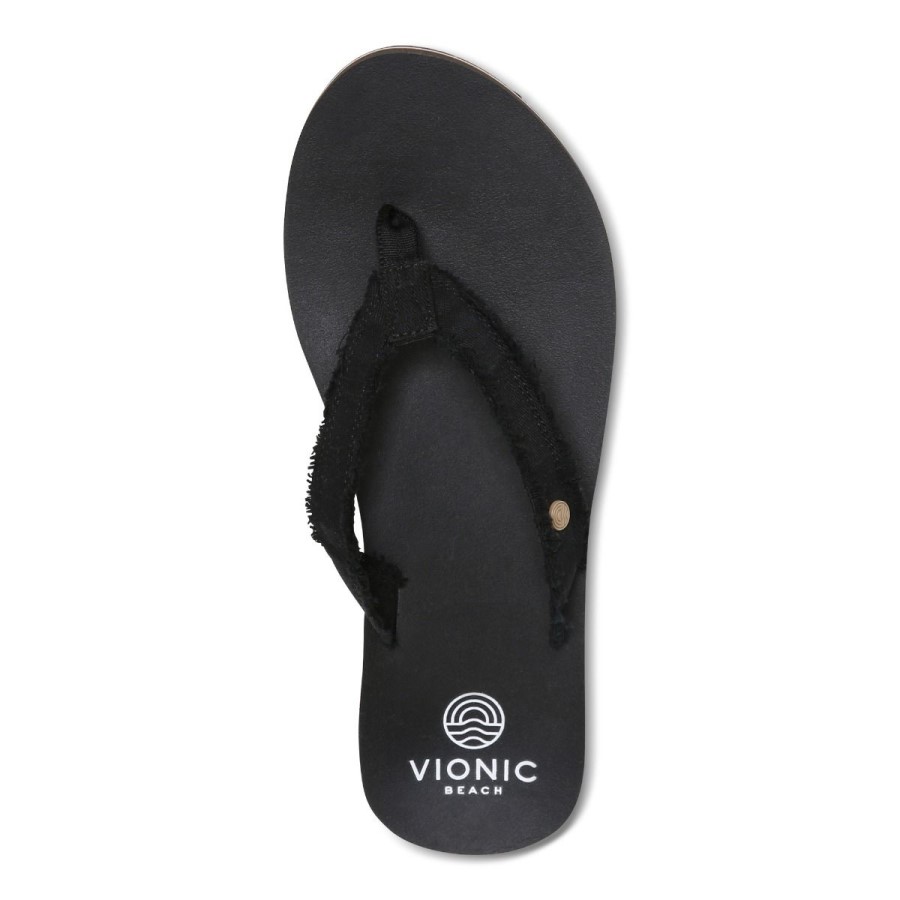 Sandália Black Beach Unwind Toe Post Vionic