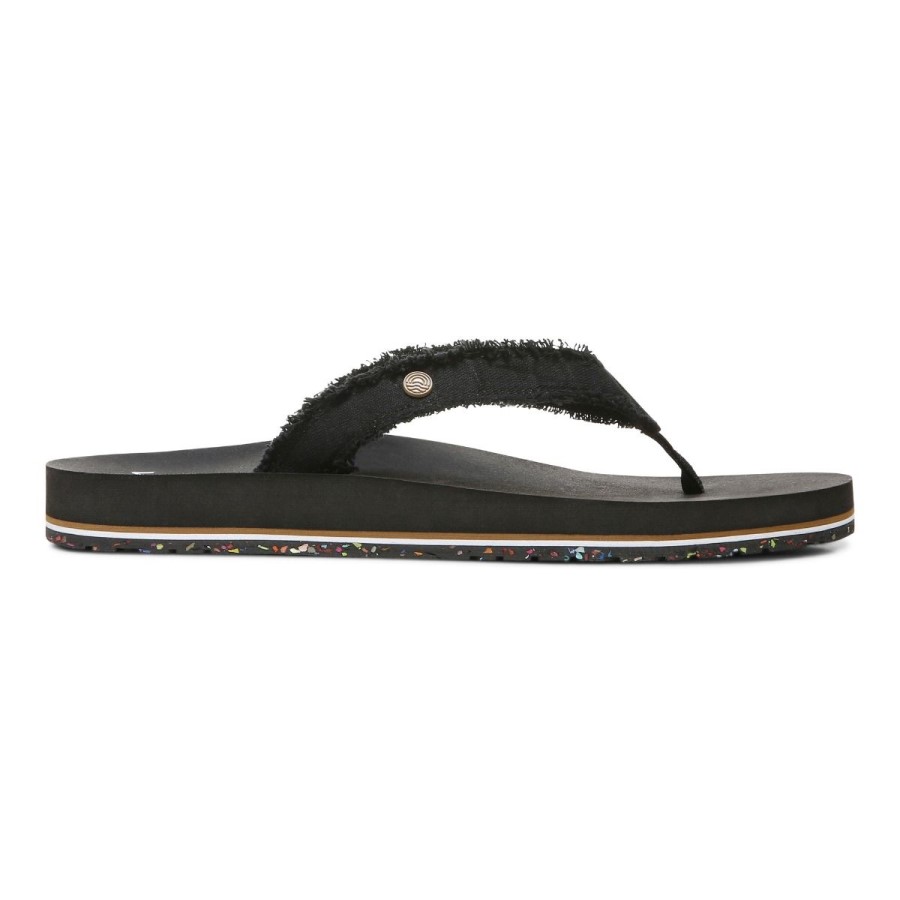 Sandália Black Beach Unwind Toe Post Vionic