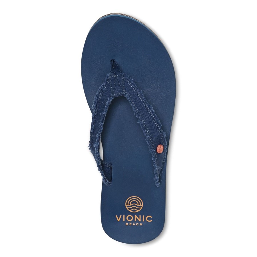 Sandália Vionic Navy Beach Unwind Toe Post