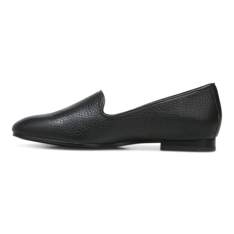Couro Preto Caído Willa Slip On Flat Vionic