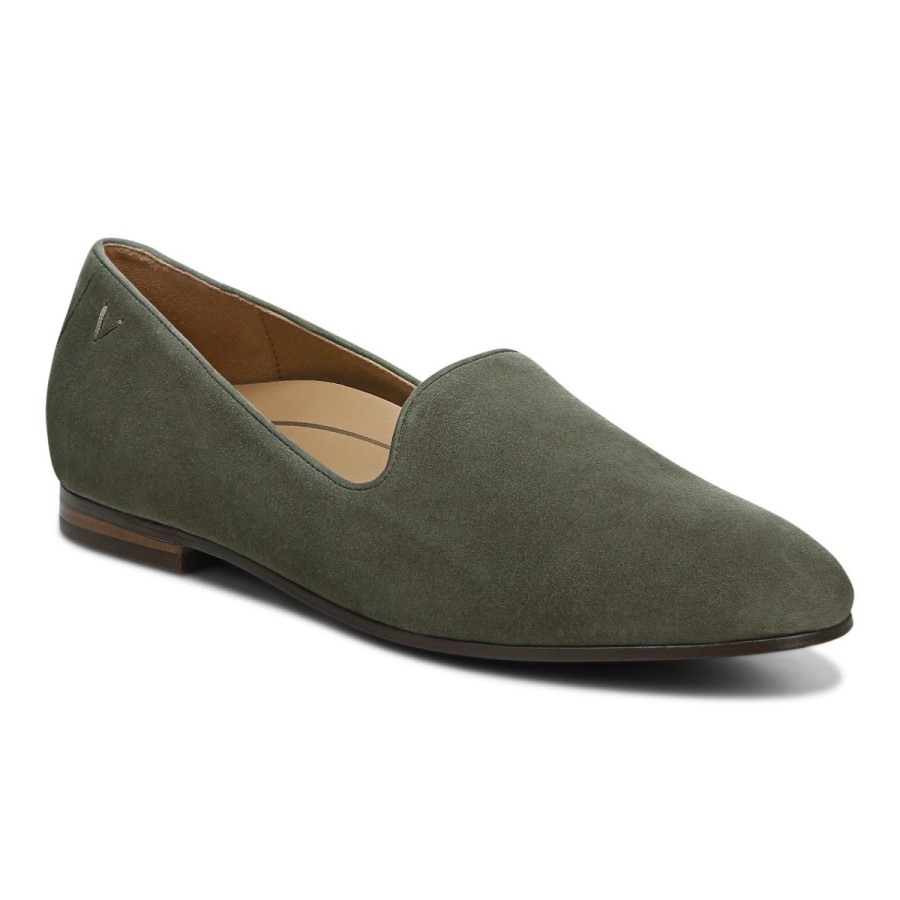 Vionic Willa Slip On Flat Olive Camurça