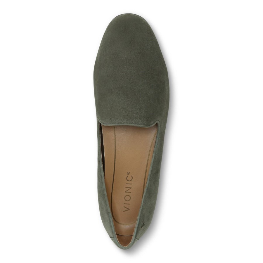 Vionic Willa Slip On Flat Olive Camurça
