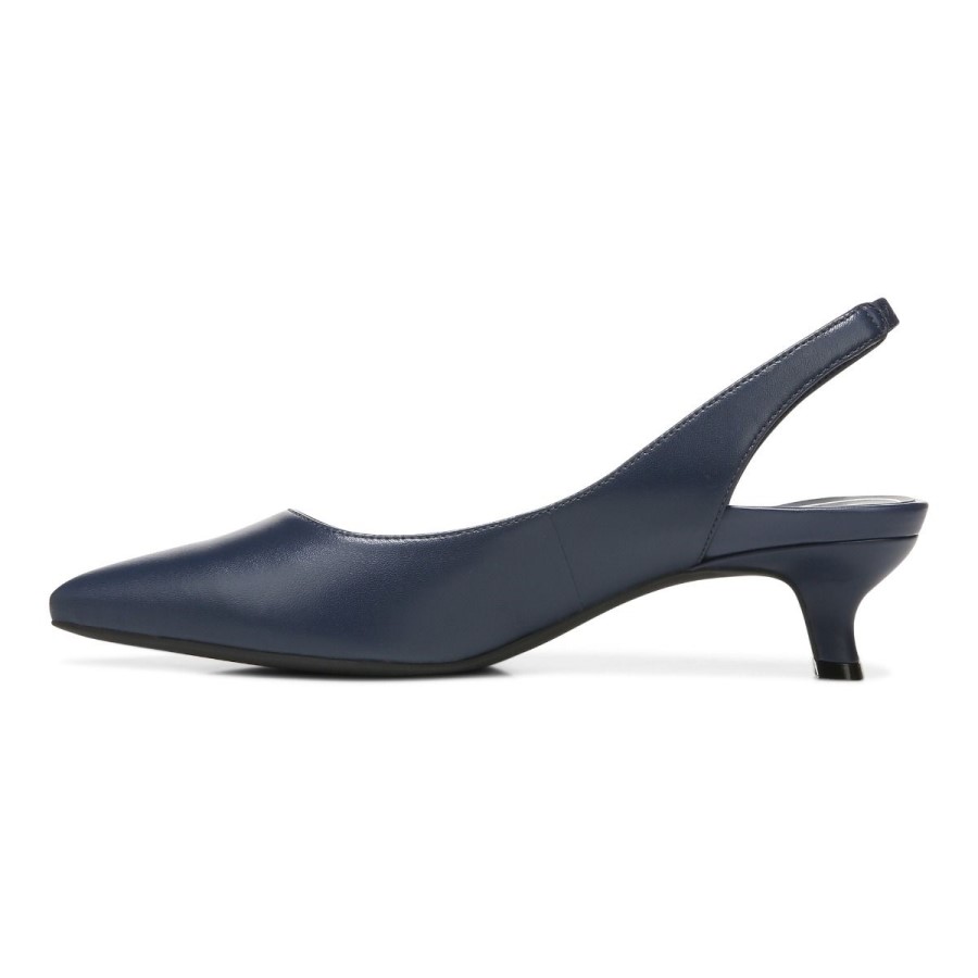 Salto De Gatinho Ziva De Couro Marinho Vionic