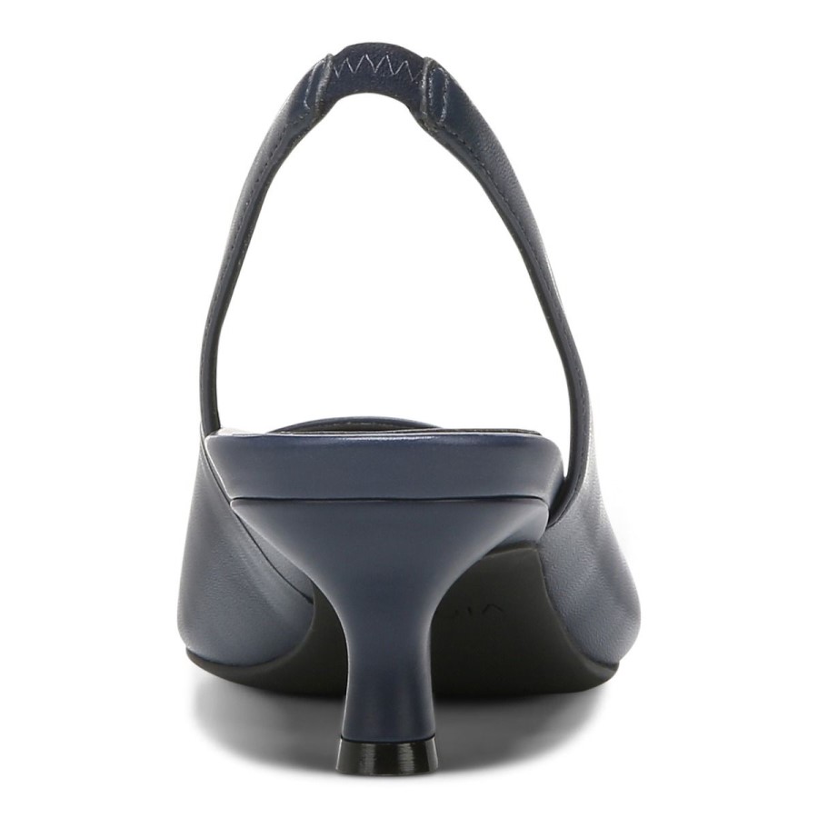 Salto De Gatinho Ziva De Couro Marinho Vionic