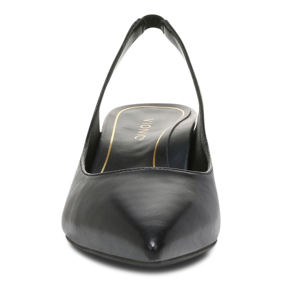 Ziva Salto Gatinho Couro Preto Vionic