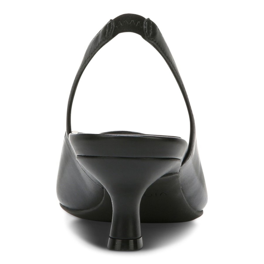 Ziva Salto Gatinho Couro Preto Vionic