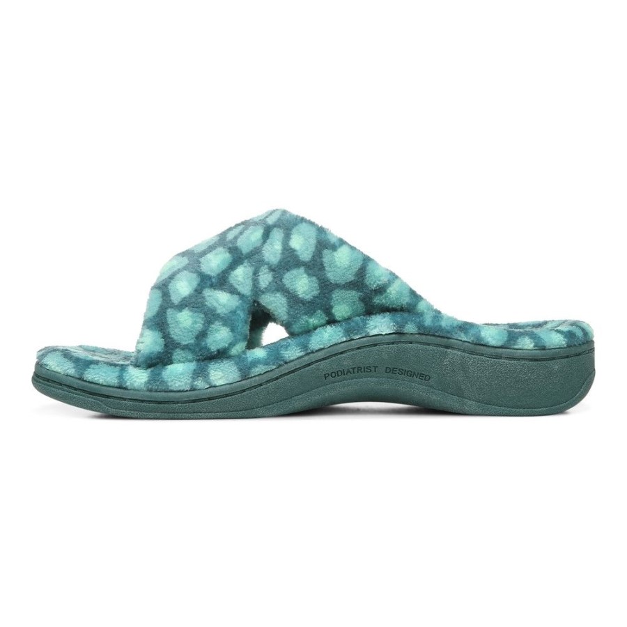 Vionic Relax Chinelo Posy Verde Leopardo