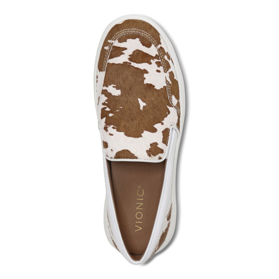 Dinora Slip On Marrom Com Estampa De Vaca Vionic