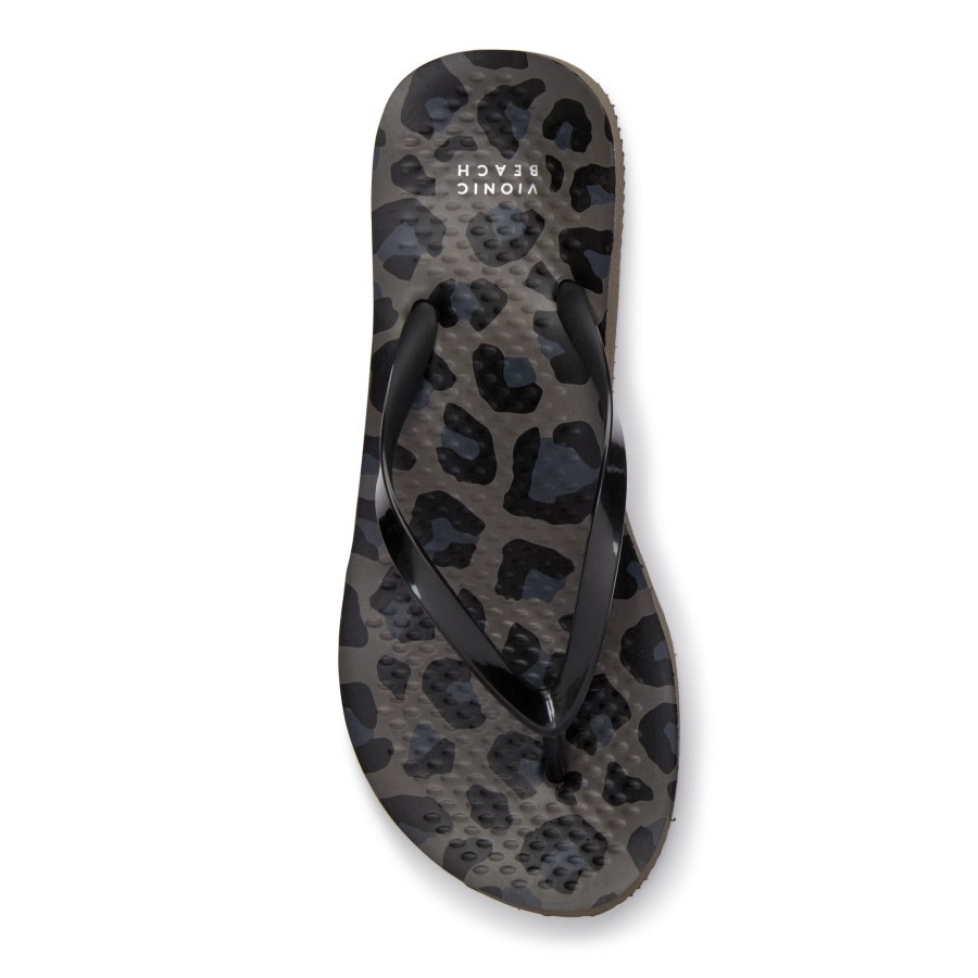 Chinelo Vionic Noosa Leopardo Preto