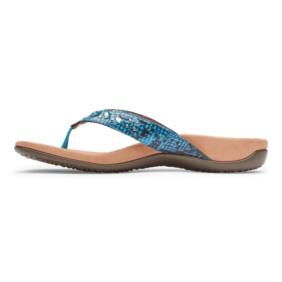 Vionic Lucia Toe Sandal Aqua Snake