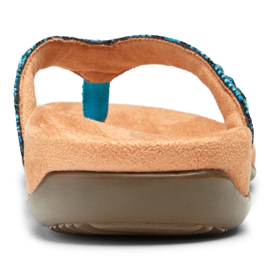 Vionic Lucia Toe Sandal Aqua Snake