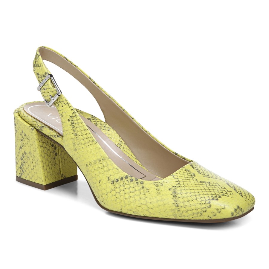 Vionic Nola Salto Bloco Neon Lemon Snake