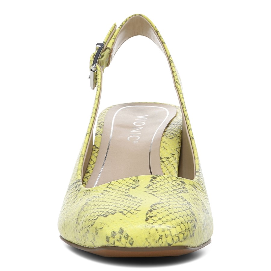 Vionic Nola Salto Bloco Neon Lemon Snake