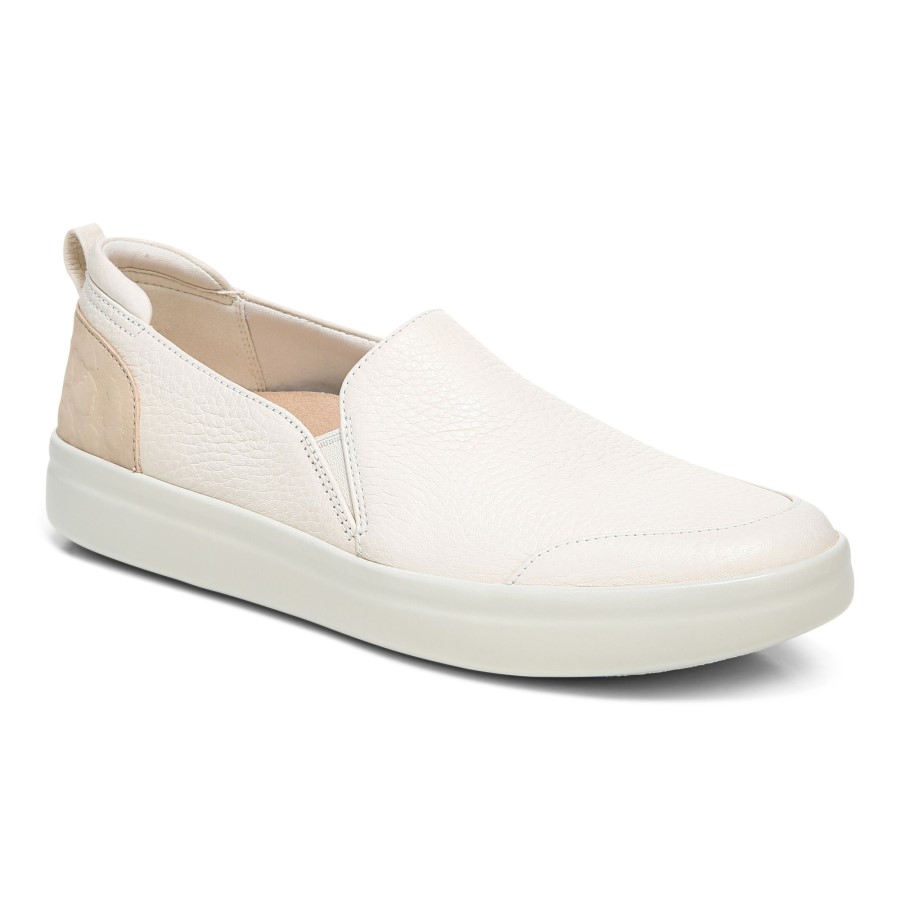 Penelope Casual Slip On Vionic Em Couro Creme