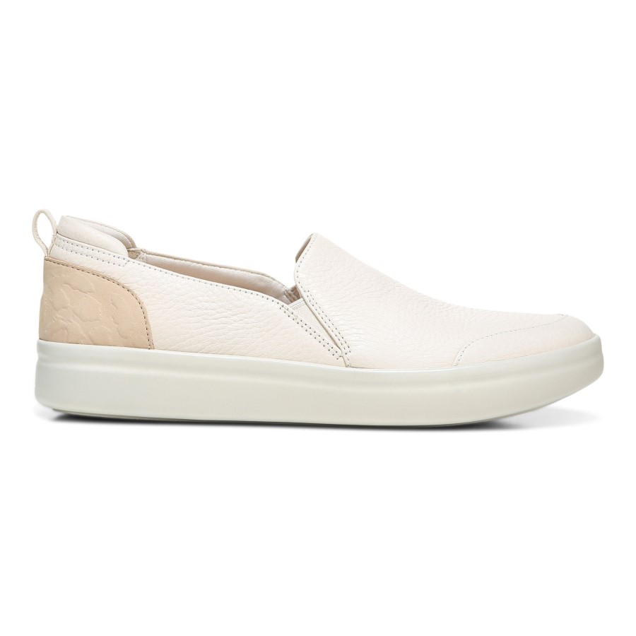 Penelope Casual Slip On Vionic Em Couro Creme