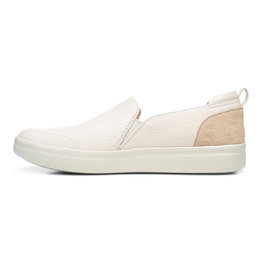 Penelope Casual Slip On Vionic Em Couro Creme