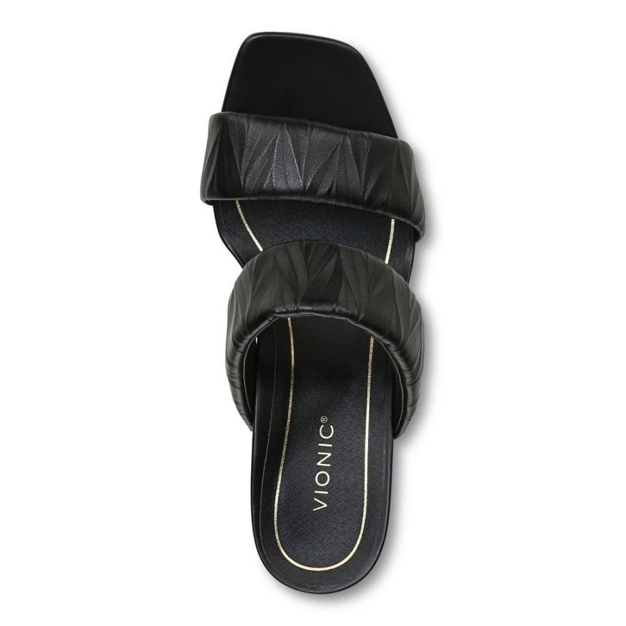 Sandália Preta Com Salto Emaline Vionic