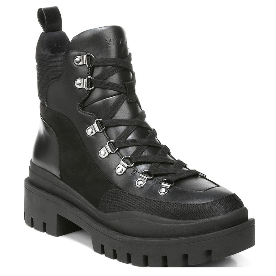 Bota Jaxen Couro Preto Têxtil Vionic