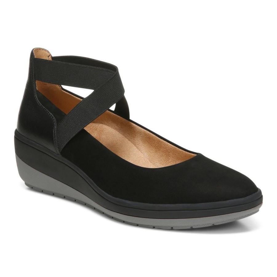 Vionic Black Ellery Wedge