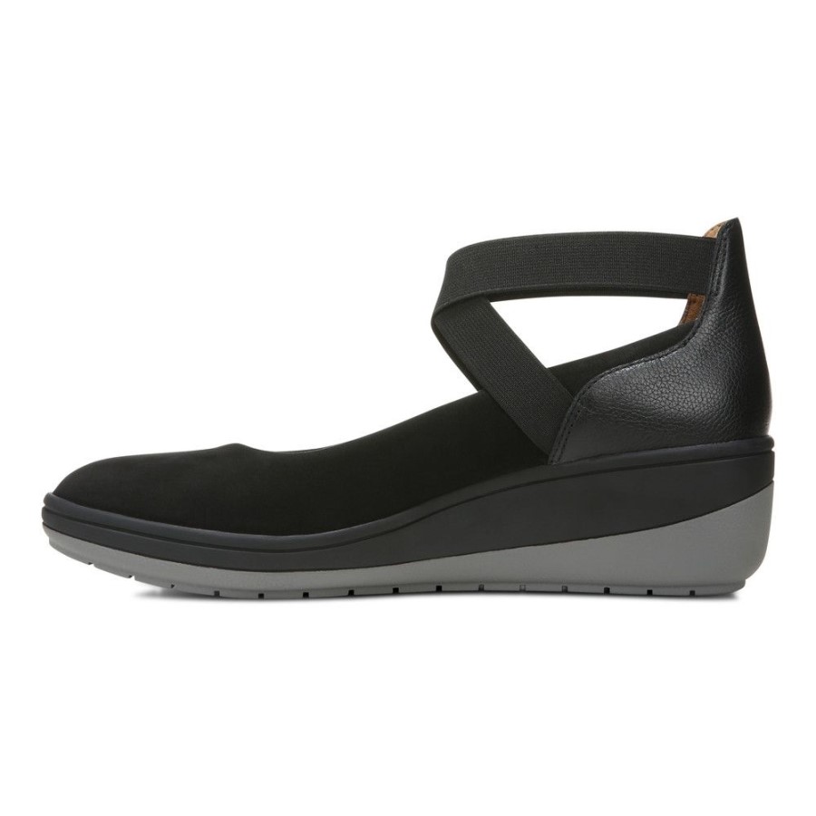 Vionic Black Ellery Wedge