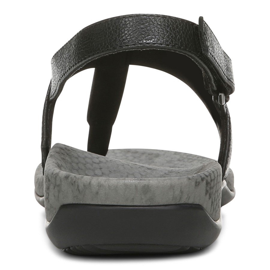 Sandália Tala Com Tira Em T Preta Vionic