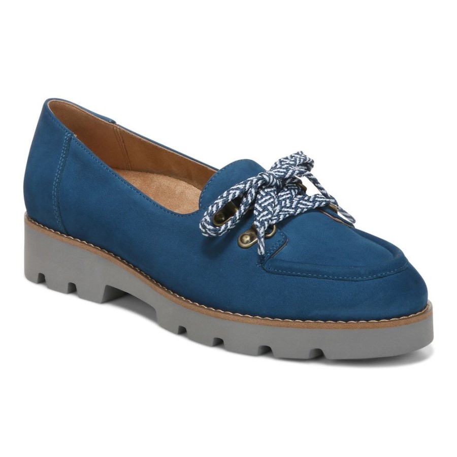 Mocassim Azul Escuro Vionic Teagan Com Cadarço