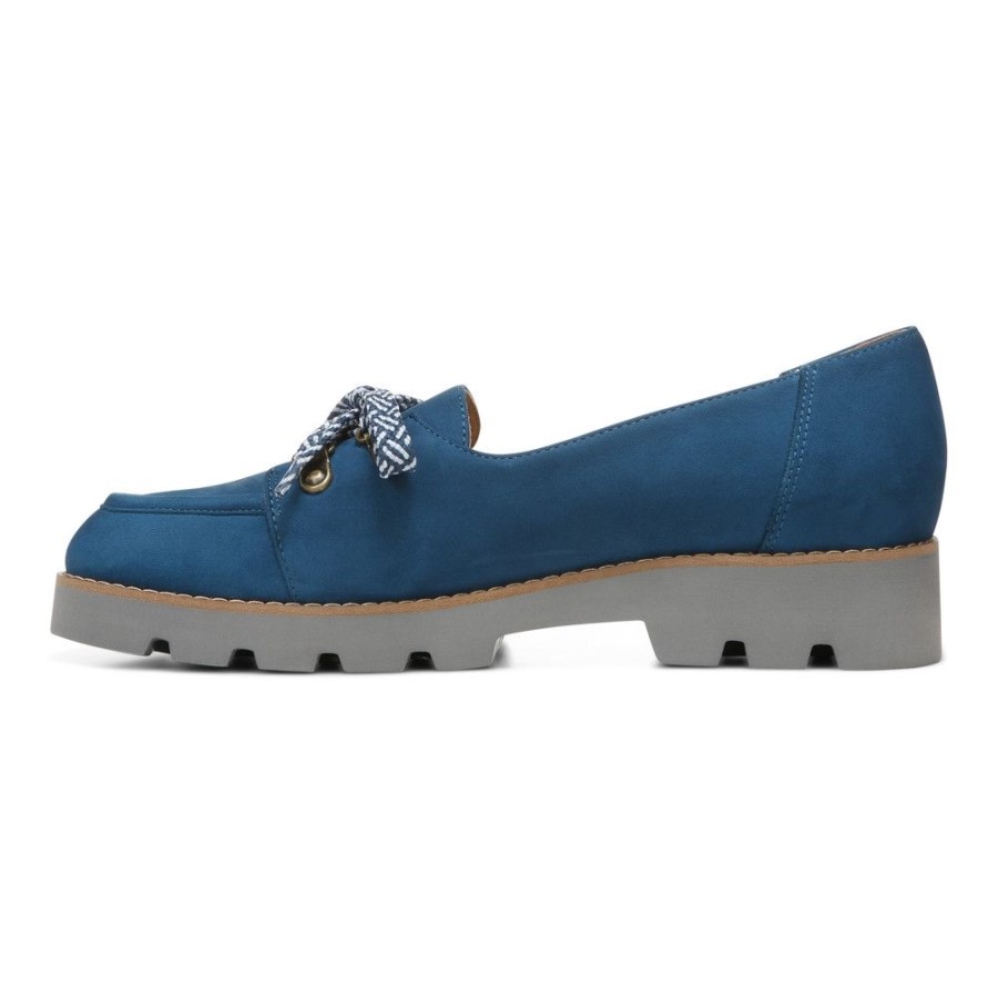 Mocassim Azul Escuro Vionic Teagan Com Cadarço